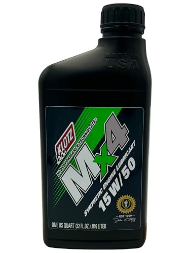 Klotz MX-4 TechniPlate, Hi-Performance Synthetic Motor Oil Lubricant for 4-Stroke Off-Road Racing Motorcycle & ATV Engines | 15W-50 – KL-880 – 1 Quart - size: 15W-50