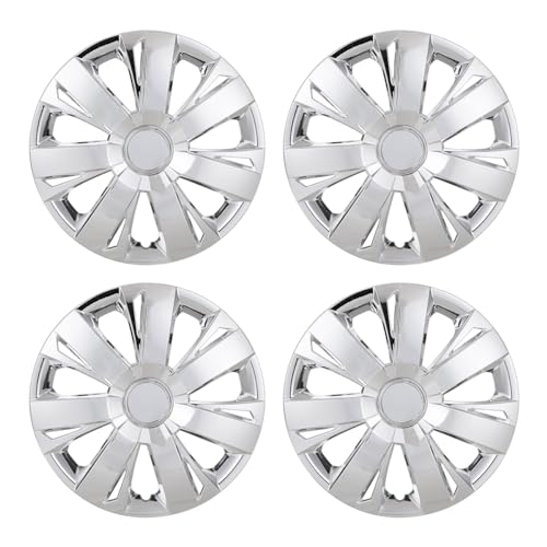 15" Universal Wheel Rim Cover Chrome Hubcaps Snap On Car Truck SUV - color: 5077-Chrome-15