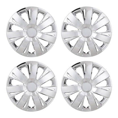 15" Universal Wheel Rim Cover Chrome Hubcaps Snap On Car Truck SUV - color: 5077-Chrome-15