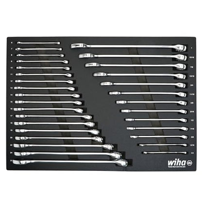 Wiha 30492 31-Piece Combination Wrench Set, SAE and Metric