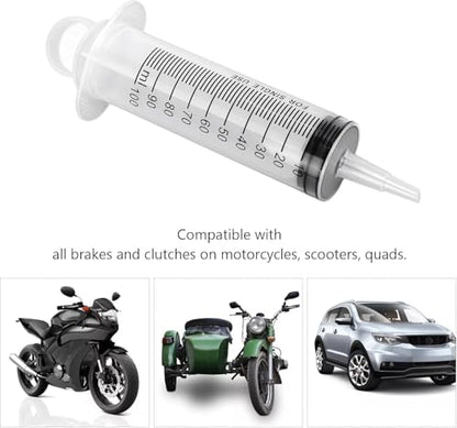 Motorcycle Brake Bleed Kit 100ml Syringe 50cm Hose Maintenance Tool