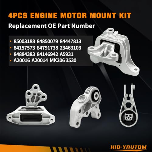 4PCS Engine Mount Kit Compatible with Equinox 2018-2024 Replaces A5931