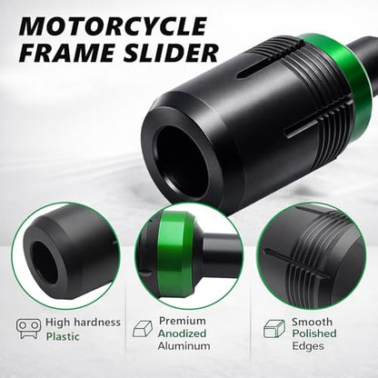 Green Frame Slider Replacement for Ninja 650 KRT Z650 Z650RS 17-25 - color: Green