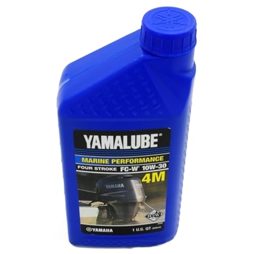 Yamaha Yamalube Marine 4M Mineral Based 4-Stroke Outboard Engine Oil- 1 Quart, #LUB-10W30-FC-12 - size: 1 Quart