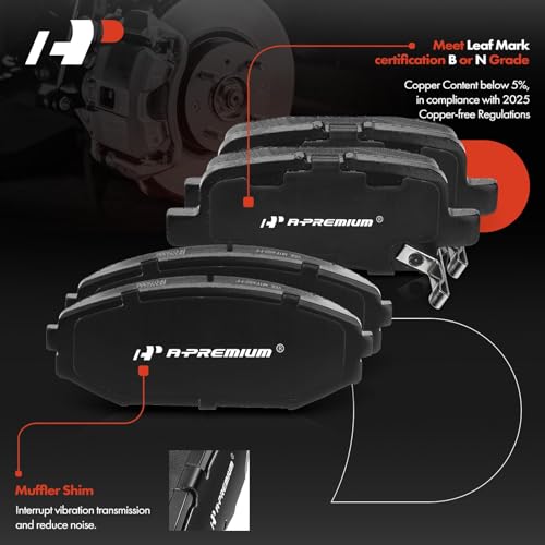 A-Premium Front Vented and Rear Solid Brake Rotors and Ceramic Pads Kit - style: 2002-2004