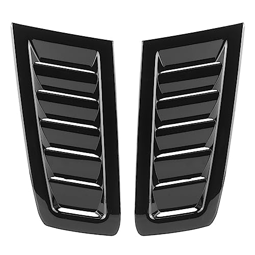 Universal Car Hood Vent Scoop Kit, Cold Air Intake Louvers for Auto Cooling, Fit for RS MK2 Bonnet Cover (Glossy Black) - color: Glossy Black