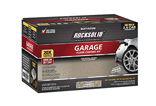 RockSolid Garage Floor Coating Kit, Mocha, 2.5 Car Kit - color: Mocha, size: 2.5 Car