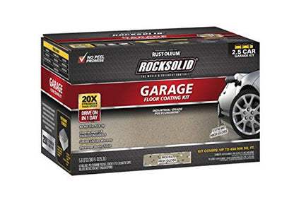 RockSolid Garage Floor Coating Kit, Mocha, 2.5 Car Kit - color: Mocha, size: 2.5 Car
