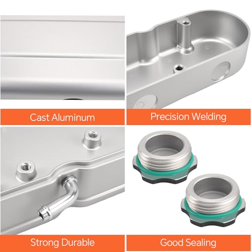 Cast Aluminum Valve Covers with Coil Mounts - color: Sliver, size: GM LS 293 325 376