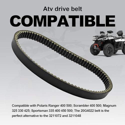 Pleoos 3211077 Drive Belt 20G4022 Heavy Duty Carbon Belt Compatible with Polaris Sportsman 400 500 Ranger 500 Scrambler Magnum Xplorer 4x4 ATV UTV Replacement for 3211072, 3211048