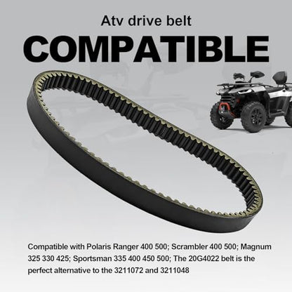 Pleoos 3211077 Drive Belt 20G4022 Heavy Duty Carbon Belt Compatible with Polaris Sportsman 400 500 Ranger 500 Scrambler Magnum Xplorer 4x4 ATV UTV Replacement for 3211072, 3211048