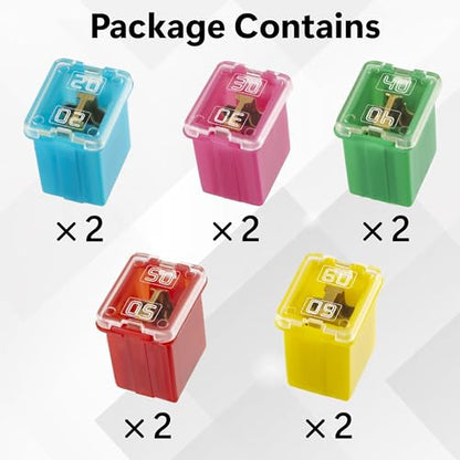 BFXM 10 PCS Versatile Automotive Fuse Assortment Kit, Low Profile Car Fuses