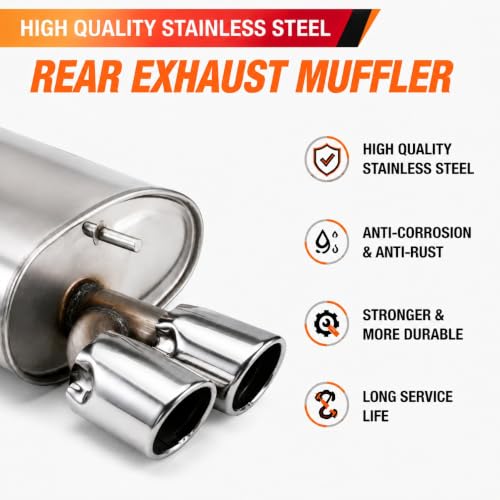 E415H Right Rear Exhaust Muffler for 2018-2024 Toyota Camry 2.5L/3.5L - size: Camry 2.5L/3.5L XSE Right or 2.5L SE