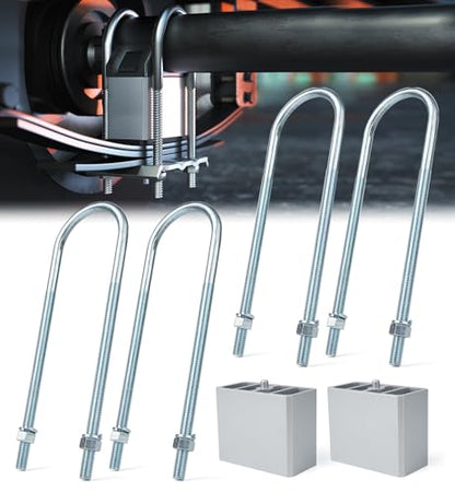 Universal Leaf Spring Lowering Block Kit, Heavy Duty Steel Lowering Block Kit, 4 Inch - size: 4 INCH