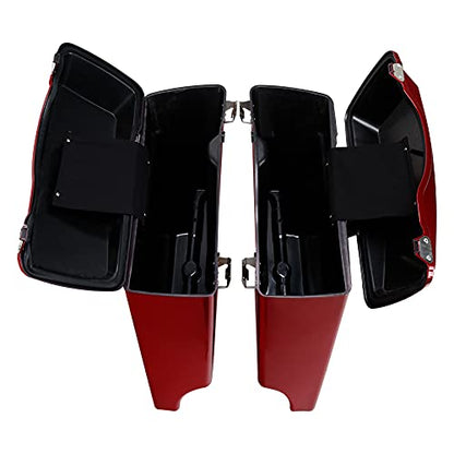 Green-L ABS 5" Stretched Saddlebag Fit for Harley Touring 1993-2013 - color: Red 1#