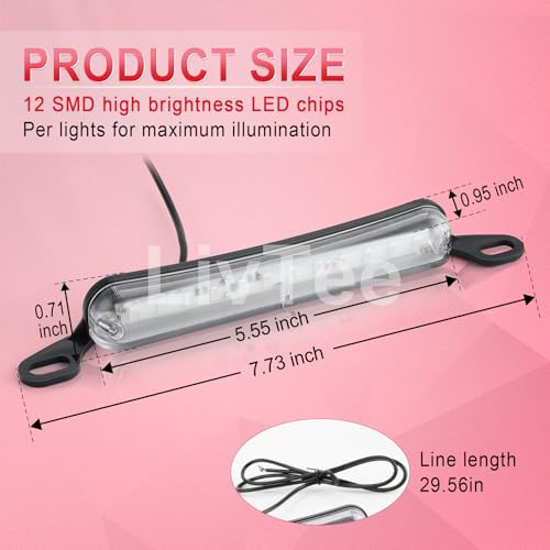 LivTee License Plate Light, Extremely Bright LED License Plate Lights Assembly for Trailer UTV ATV Truck RV Boat, Red - color: Red