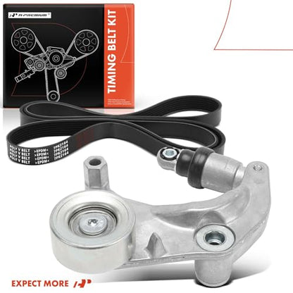A-Premium Serpentine Belt Drive Kit with Tensioner Compatible with Honda