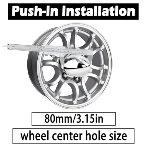 4Pcs 3.15" OD 4.5" H Pointed Top Trailer Wheel Center Caps for Rim - color: Chrome, size: 3.15" OD 4.5" H