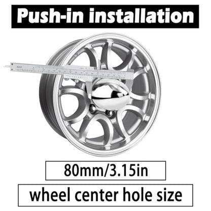 4Pcs 3.15" OD 4.5" H Pointed Top Trailer Wheel Center Caps for Rim - color: Chrome, size: 3.15" OD 4.5" H