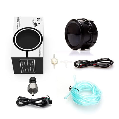 Car Digital Gauge 52mm Blue LED Automobile Meter… (Boost Gauge(New Sensor)) - style: Boost Gauge(New sensor)