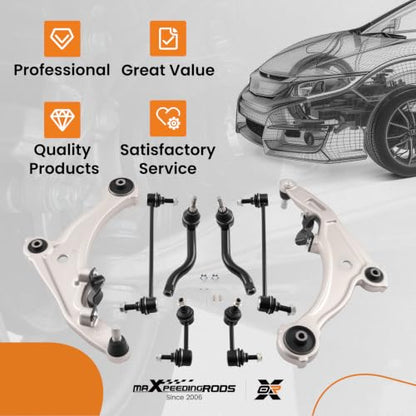 maXpeedingrods 8Pcs Front Lower Control Arm Kit for Nissan Maxima 2009-2014 - size: 8Pcs