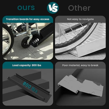 Wheelchair ramp 8FT, Lightweight, Retractable and Portable, can be Used for Wheelchair ramps, Comes with a Handbag-Black - size: 8FT
