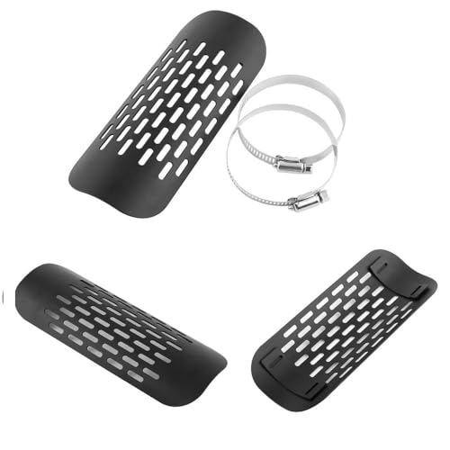 Motorcycle Heat Guard Metal Exhaust Durability Ventilation Hole Muffler Guard Universal Scratch Mar-Proof For Motorcycle(Black)
