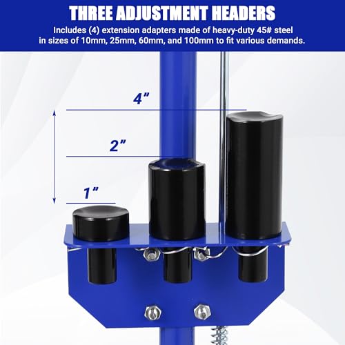 GarveeTech 30 Ton Air Hydraulic Floor Jack for Heavy Duty Trucks & Tractors – Low Profile (9"-17.7"), 4 Adapters, 46" Adjustable Handle – 66,000 Lbs Capacity - color: 30 Blue