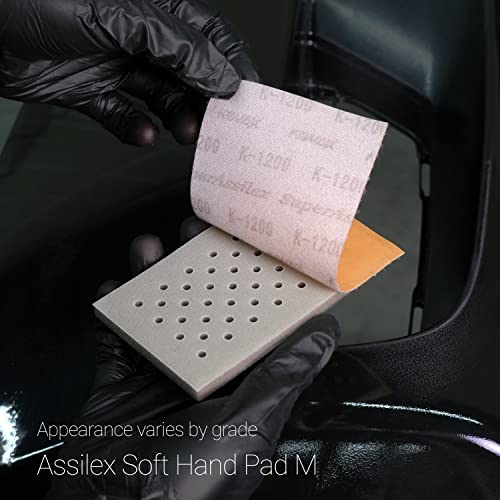 Super Assilex Flexible Sanding Sheets Job-PAK, Peach K-1500, U191-2505, 4 Sheets + 1 M Hand Pad for Half Sheets - color: K-1500 Peach, size: w/ Half-sheet M Pad