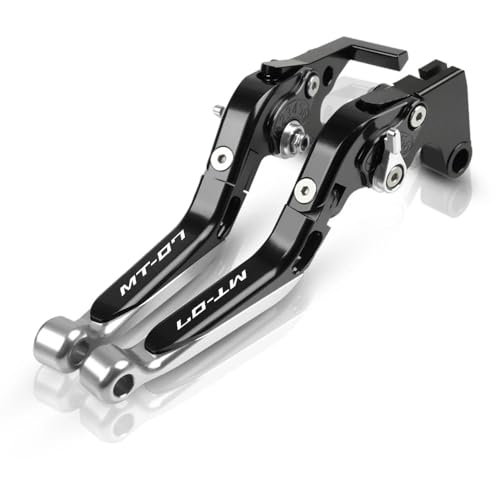 for MT07 MT 07 FZ07 2014-2021 Brake Clutch Levers Motorcycle Accessories CNC Handlebar Adjustable Folding Extendable Silver - color: Silver