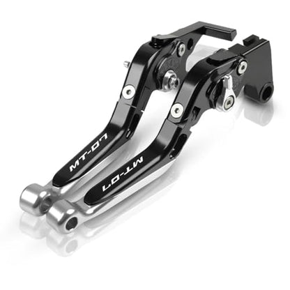 for MT07 MT 07 FZ07 2014-2021 Brake Clutch Levers Motorcycle Accessories CNC Handlebar Adjustable Folding Extendable Silver - color: Silver