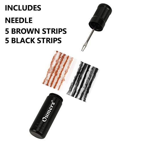 Oumers Tubeless Bike Tire Repair Tool Kit, Bike Tire Punctures with 5PCS Bacon Strips Plus Insertion Tool Tire Repair Fork Reamer - color: 10- 5 Orange, 5 Black