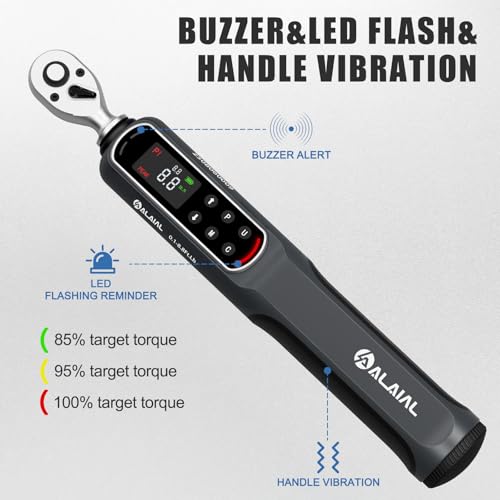 Digital Torque Wrench 1/4 Drive, 0.1-8.8 Ft.Lb ±2% Accuracy - size: 0.1-8.8 Ft.Lb/0.2-12 Nm-1/4"