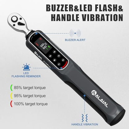 Digital Torque Wrench 1/4 Drive, 0.1-8.8 Ft.Lb ±2% Accuracy - size: 0.1-8.8 Ft.Lb/0.2-12 Nm-1/4"
