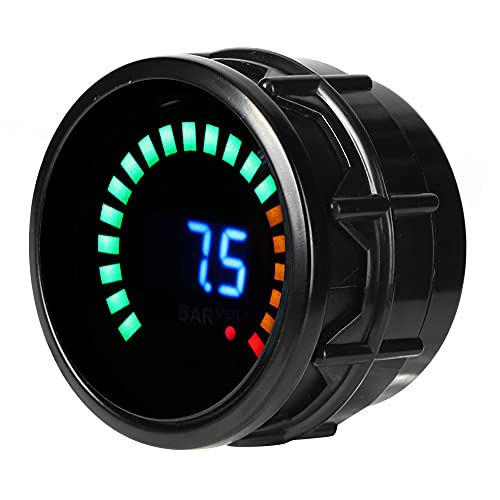 52mm Digital Vacuum Gauge Kit, 2in LED Scale Display Marine & Car Vacuum Meter, 0-30 in.Hg 12V Universal Automotive Gauge for Engine Diagnostics