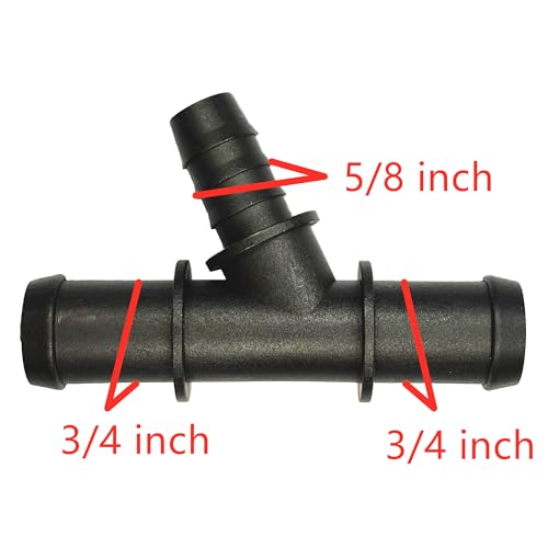 3/4"-3/4"-5/8",Radiator Coolant Hose 3-Way Connector,Engine Heater Pipe Tee