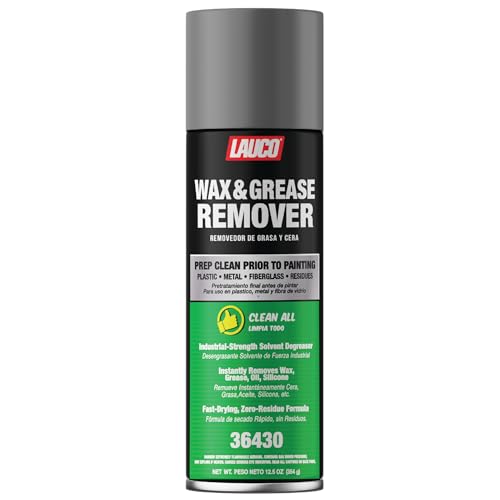 LAUCO Wax & Grease Remover Spray 13 oz, Pack of 1, Automotive Paint Prep Cleaner for Surface Preparation Before Primer, Paint & Clear Coat, Fast-Drying Formula, 36430