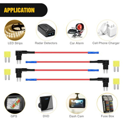 Nilight 10 Pack Micro2 Car Add a Circuit ATR Blade Fuse Tap Adapter - color: 10Pcs Micro2