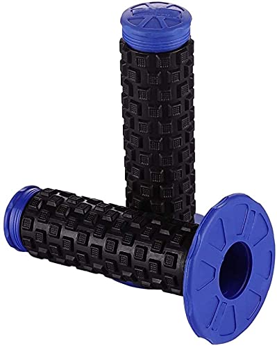 Motorcycle Grips 7/8" Dirt Bike Grip Pillow Top Grips Rubber Anti-Slip Universal Handlebar Racing Grip for Motocross ATV - color: blue