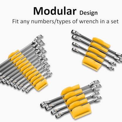 DEHOYI 48 PCS MAGNETIC Modular Wrench Organizer for Tool box, Metric & SAE - style: Magnetic (48 pcs yellow)