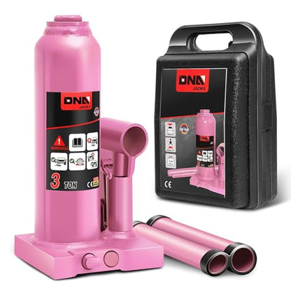 DNA Motoring 3 Tons Hydraulic Car Bottle Jack, Pink, 6000 lbs Capacity - color: Pink, style: 3 ton