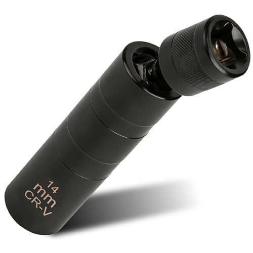 14mm Spark Plug Socket Set, Spark Plug Tool for 9/16" Spark Plugs - color: Black 14mm x 3.8"