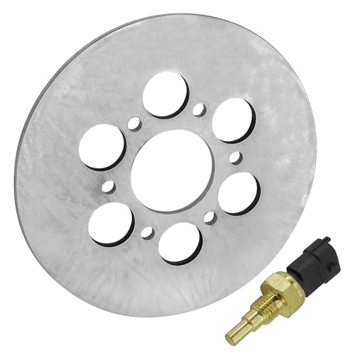 Caltric Rear Brake Caliper and Disc Rotor with Pad Compatible with Yamaha Rhino 660 YXR660 4X4 2004-2007