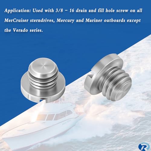 2 Pcs Lower Unit Drain Plug Seal Screw for Mercury Tohatsu