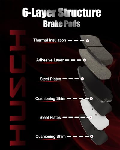HUSCH Front Ceramic Brake Pads Kit Fit For Ford Mustang 1994-2004 - size: D412-7300
