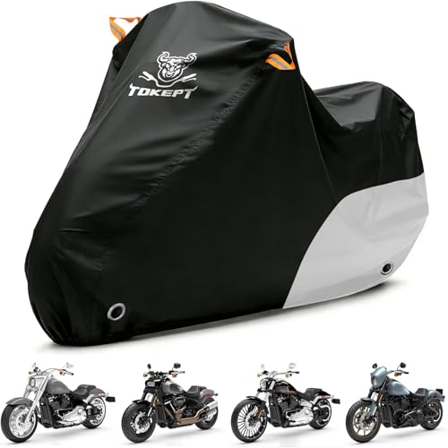 Motorcycle Cover Waterproof All Season Outdoor Protection - color: Black&Silver, size: 96"-Sportster