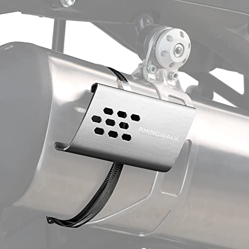 Rhinowalk Motorcycle Exhaust Heat Shield, Universal Motorbike Exhaust Pipe Heat Cover Saddlebag Heat Insulation-Silver (Regular) - size: Regular