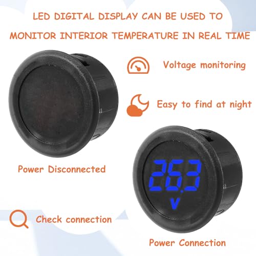 2 Pieces DC 4V-100V Voltmeter Gauge (Blue) - color: Blue, size: Not Waterproof
