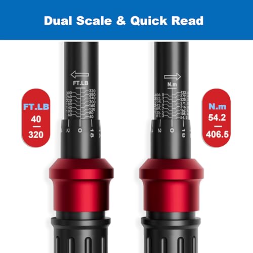 SUERCUP Torque Wrench 1/2-Inch Drive, 40-320Ft.Lb, for Motorcycle & Auto - size: 1/2" 40-320 Ft.Lb/54.2-433.6 N.m