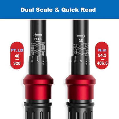 SUERCUP Torque Wrench 1/2-Inch Drive, 40-320Ft.Lb, for Motorcycle & Auto - size: 1/2" 40-320 Ft.Lb/54.2-433.6 N.m